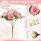 16 Bundles Artificial Peonies Bouquet – Realistic Silk Flowers with Stems for Table Centerpieces, Wedding Decor, and Bridal Floral Arrangements (Light Pink)